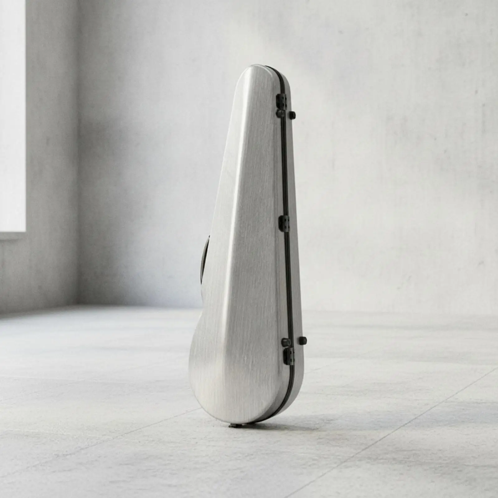 Violin Shaped Storage Container with Polyester Cotton Lining and Metal Edge Closure for Safe Keeping