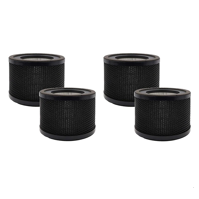 4Pack Replacement 3-In-1 HEPA Air Filters Compatible for TaoTronics TT-AP001 / VAVA VA-EE014 Air Purifiers,Black