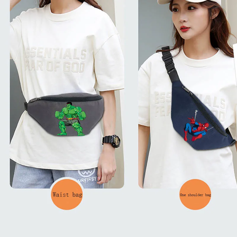 Riñonera informal de dibujos animados para hombre y mujer, bolso de hombro con diseño de Spider-man, Capitán América, los vengadores, ideal para