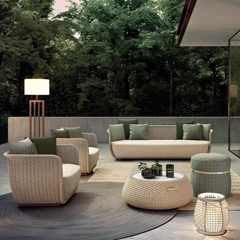 

Nordic Art Waterproof and Sunscreen Garden Sofas Simplicity Luxury Modern Garden Sofas Designer Outdoor Furniture Divano HBOS
