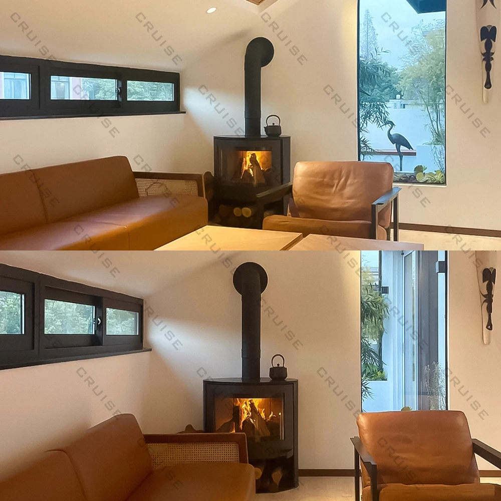 Domestic Indoor Heating Arc Glass Ce Certification Cast Iron 797-468-900mm/474-474-1088mm Wood Burning Fireplaces Stoves
