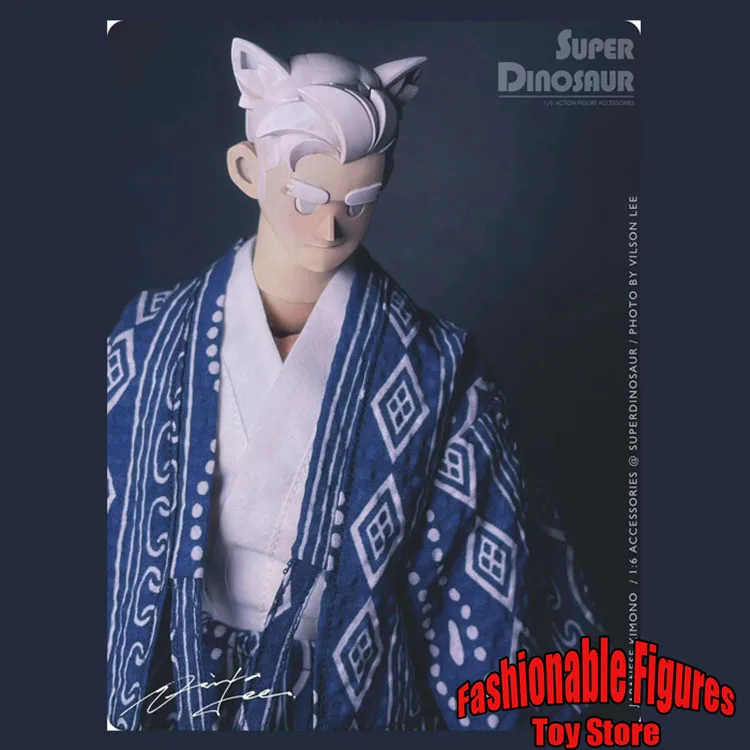 1/6 الرجال كيمونو اليابانية التقليدية طباعة كيمونو سترة قميص Harajuku الساموراي النينجا تأثيري البدلة لشخصية العمل 12 بوصة