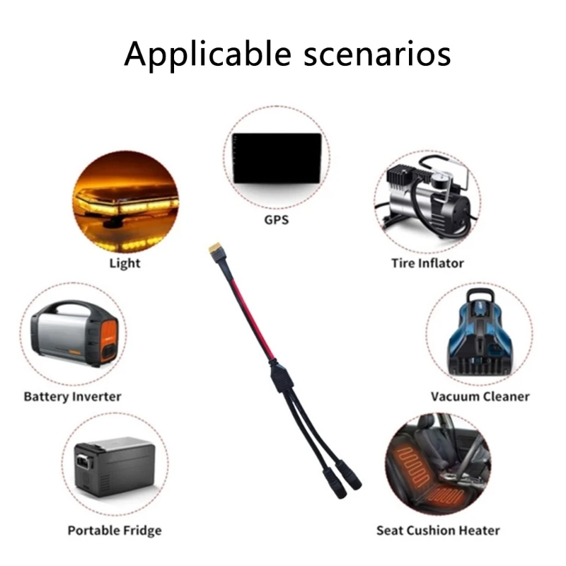 Cavo sdoppiatore femmina XT60 a due DC7909 12AWG 7,9x0,9 mm per compatibilità pannelli solari e centrali elettrici