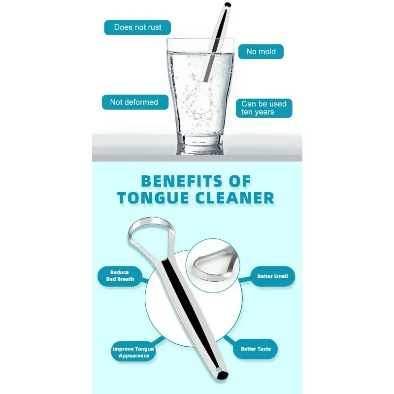 Zungen schaber Edelstahl Zungen bürsten reiniger chirurgische Qualität beseitigen Mundgeruch Mundhygiene Pflege Reinigung beschichtete Werkzeuge