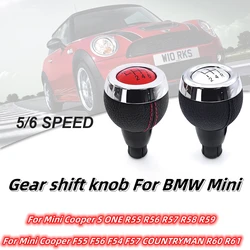For Mini Cooper S ONE R55 R56 R57 R58 R59 F55 F56 F54 F57 COUNTRYMAN R60 R61 Car Gear Shift Knob Lever Shifter Knob Leather Head
