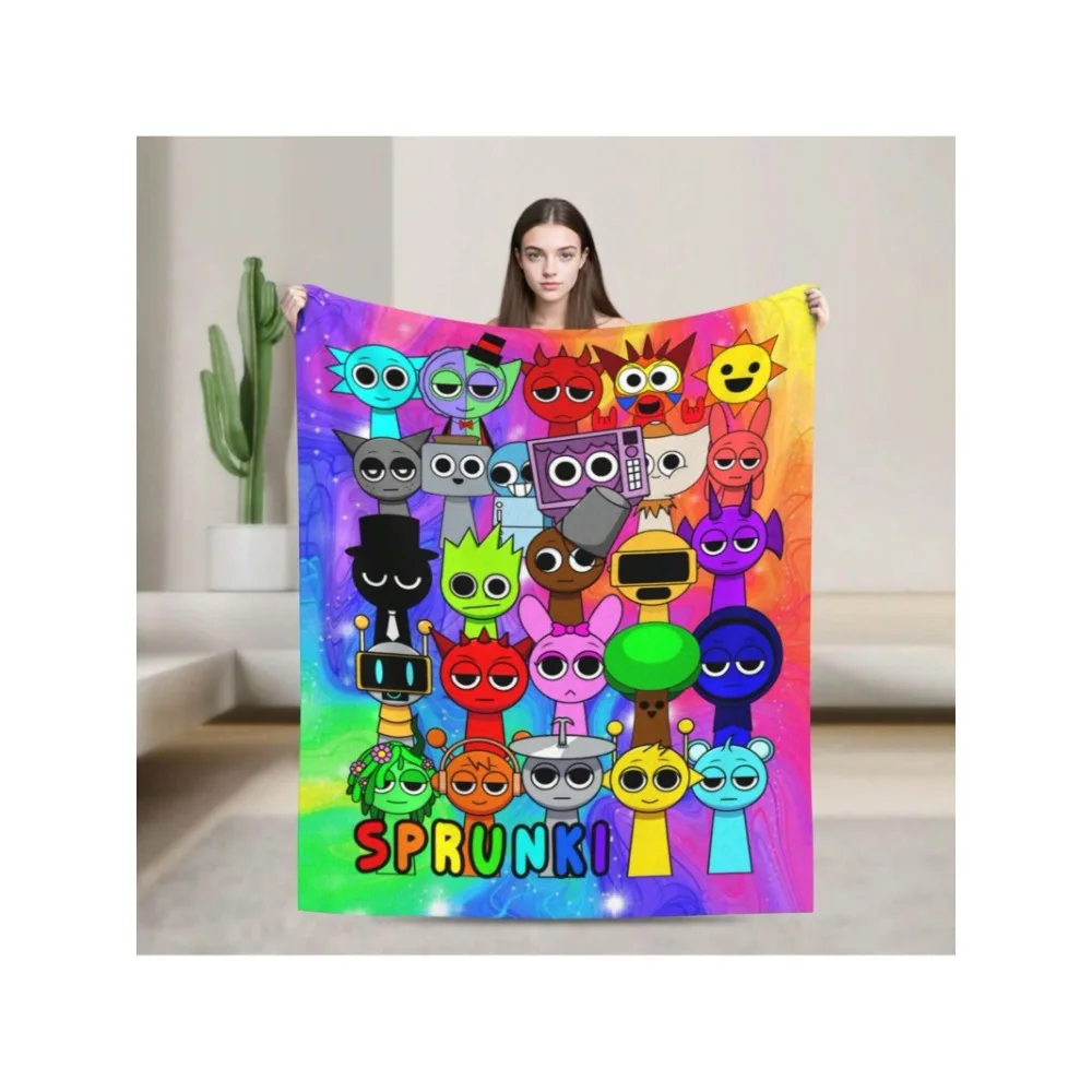 

Sprunki Fleece Blanket, Game Theme Colorful Ultra-Soft Polyester Fiber Throw Blankets, Gifts For Birthday, Anniversary, Holiday