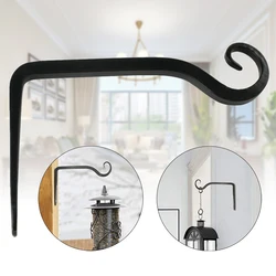 Planter Wall Hook Living Room Bracket Hanging Clothes Lantern Home Decor Wall-mounted Balcony Shelf Black Wrought Iron Crafts