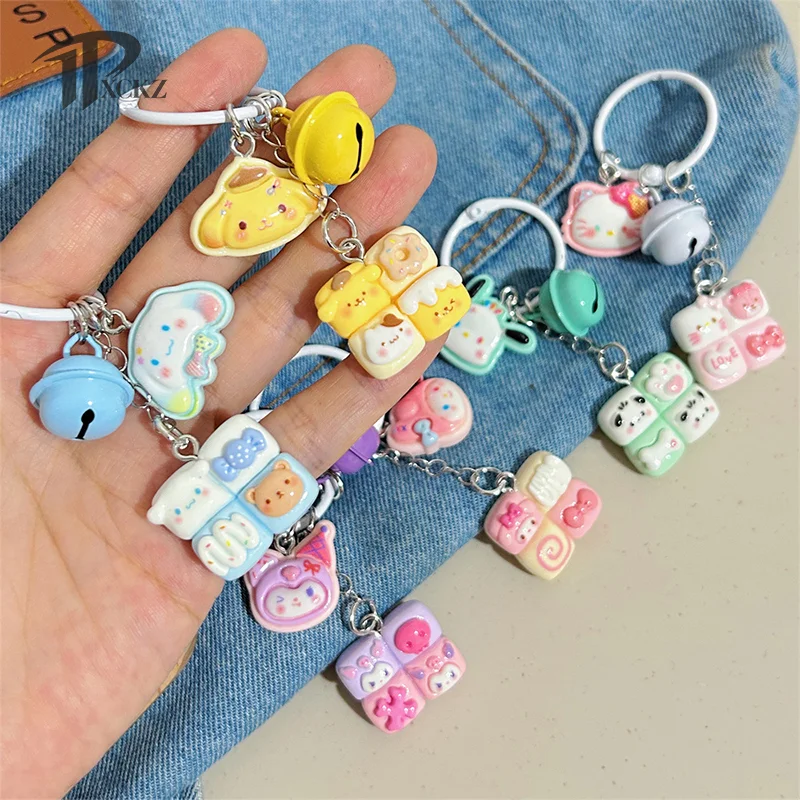 

Cartoon Kawaii Anime Keychain Fashion Backpack Decoration Pendant Creative Cute Bread Keyring Accessories Birthday Gifts Toys