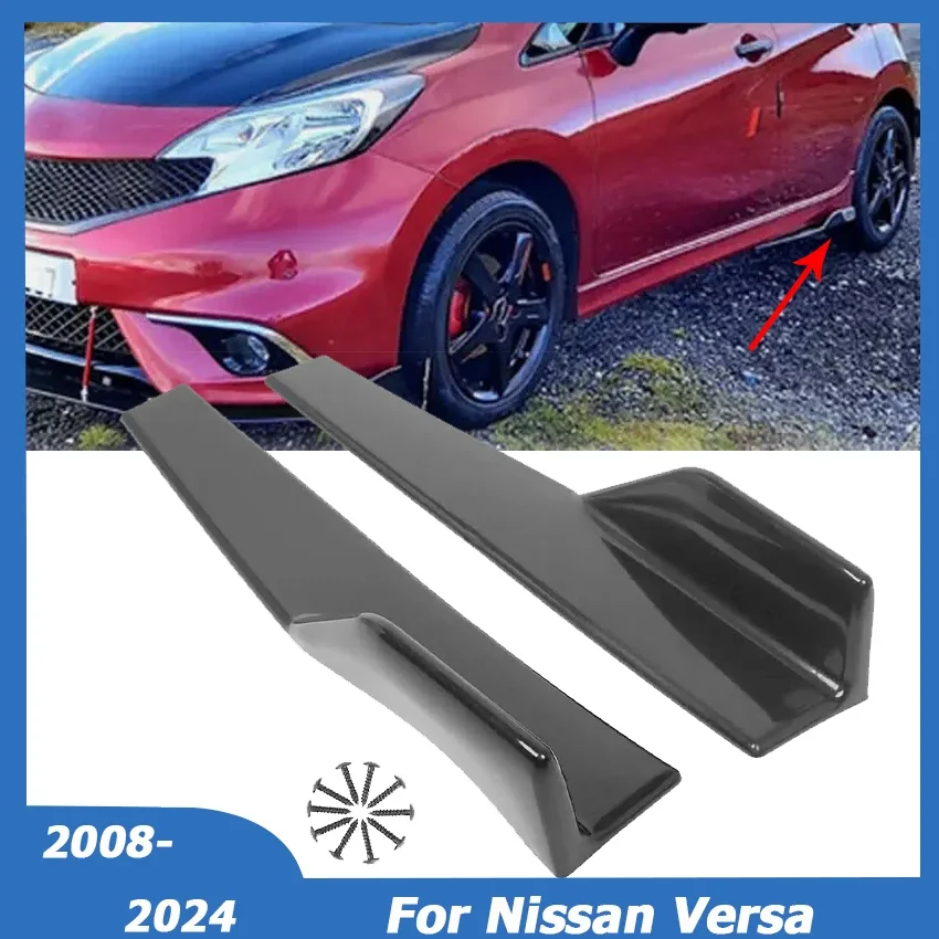 45CM Universal For Nissan Versa Note  Side Skirt Extension Body Kit Spoiler Splitter Cover Sticker Car Tuning Accessories