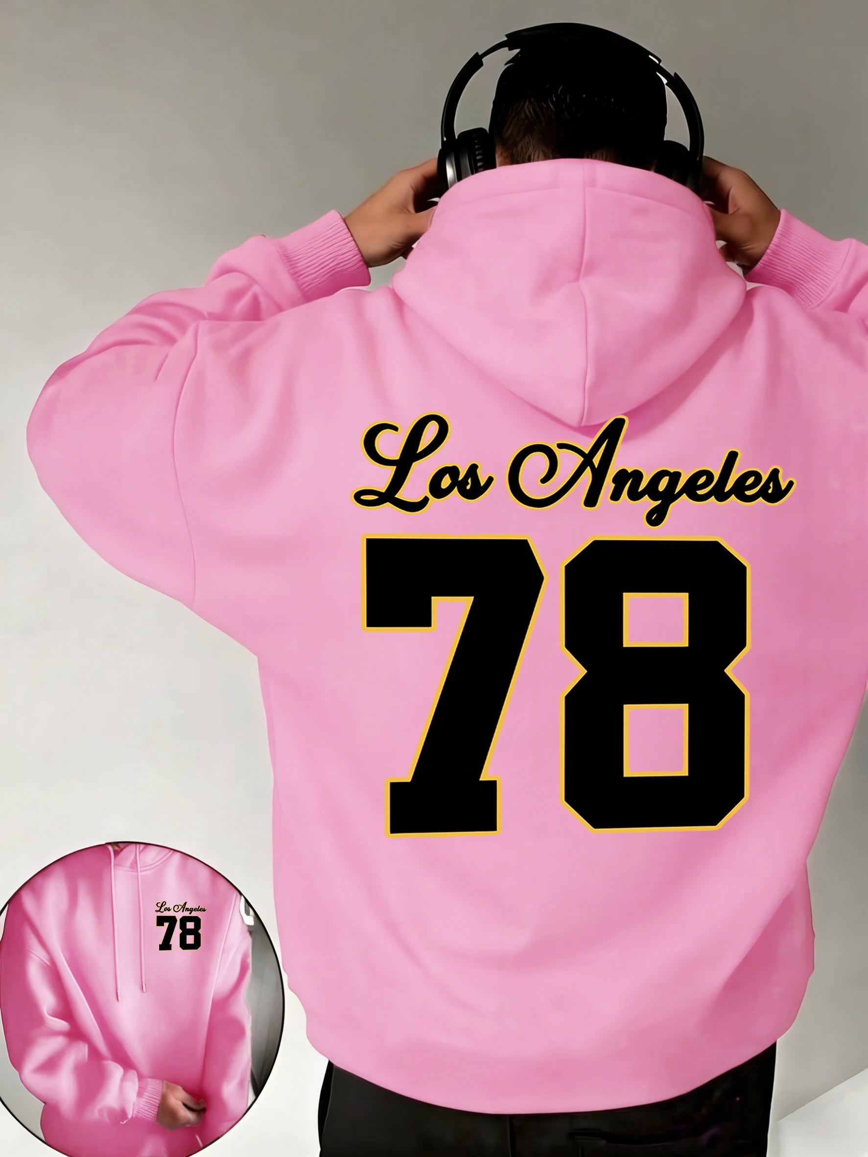 

Мужская толстовка с принтом Los Angeles Number 78, размеры S-2XL, повседневная, с карманом, флисовая, свободного кроя, уличная одежда, осенний простой пуловер