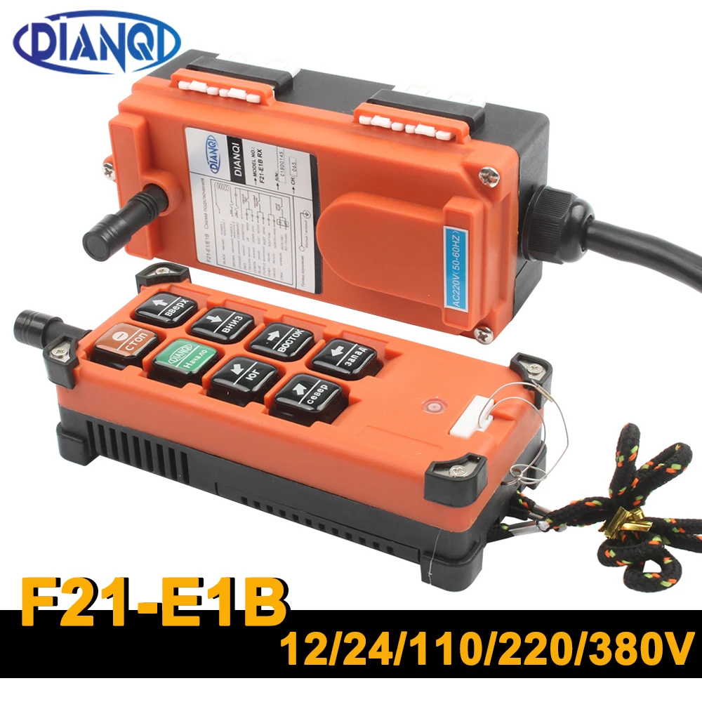 220V 380V 110V DC12V 24V Industriel Télécommande Commutateurs Palan Grue Contrôle Ascenseur Grue 1 Émetteur + 1 Récepteur F21-E1B