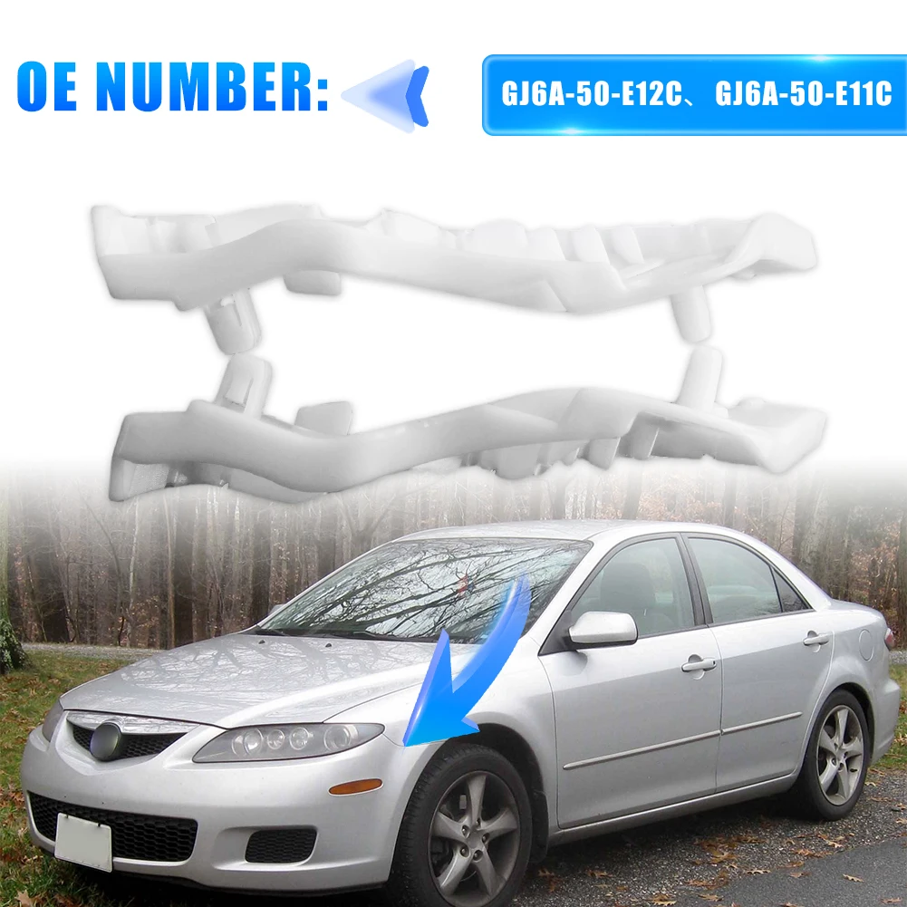 2x For Mazda6 2003-2008  Front Bumper Bracket Retainer LH & RH Pair Set GJ6A-50-E12C GJ6A-50-E11C Car Accessories