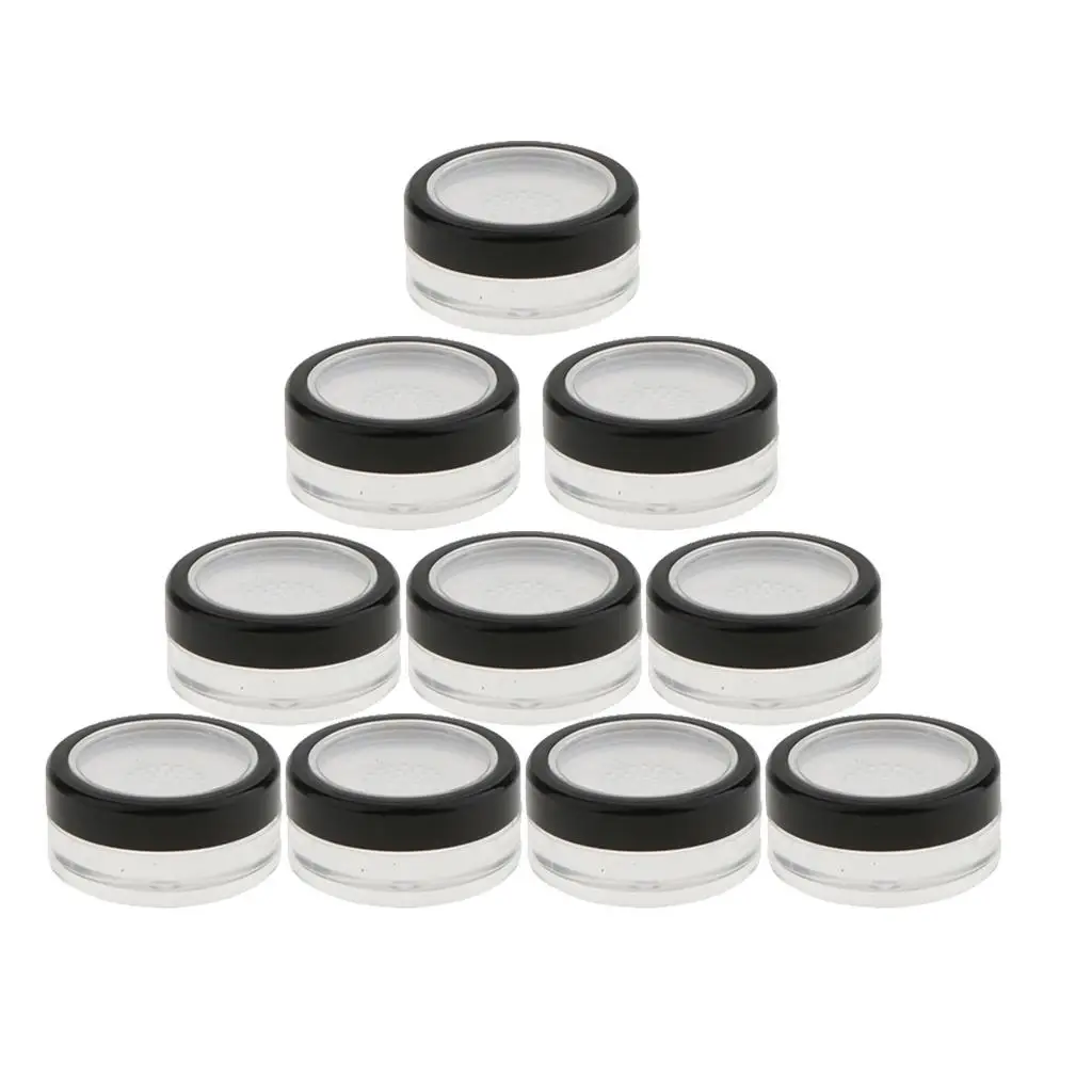 12PCS Plastic Empty Loose Powder Jar Pot Box Cosmetic Container Sifter Case