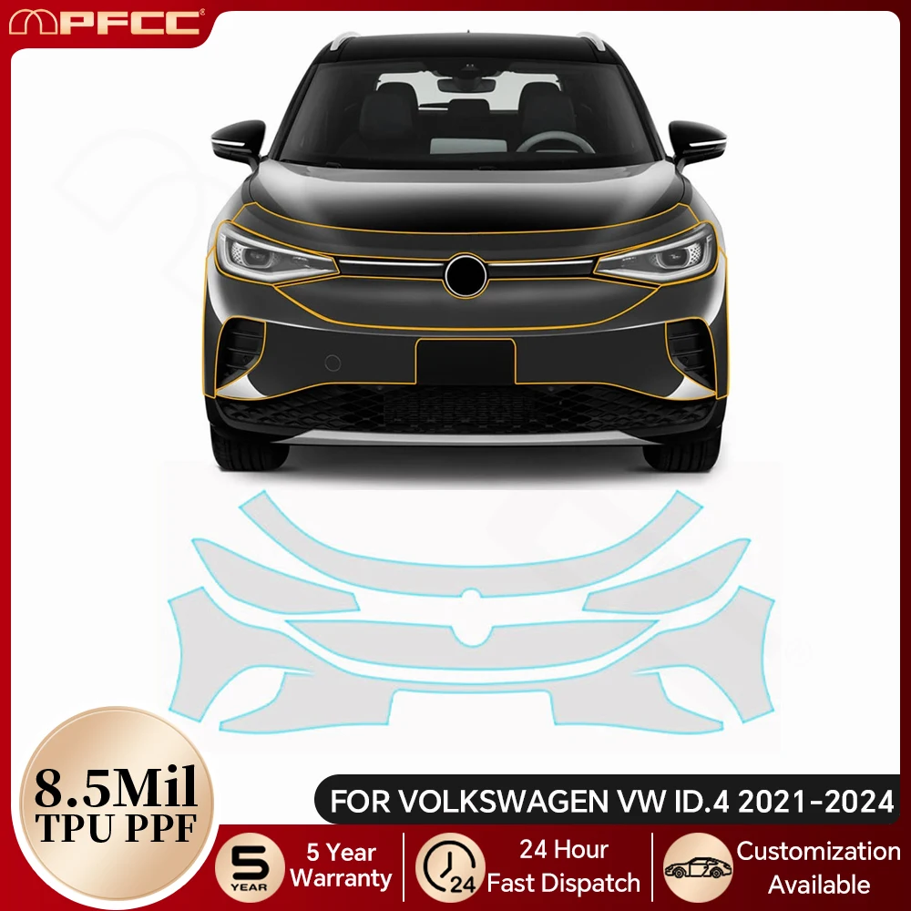 

For Volkswagen ID.4 2021-2024 8.5Mil TPU Anti-scratch Paint Protection Film Pre-cut PPF Bra Car Body Clear Resistant Cover