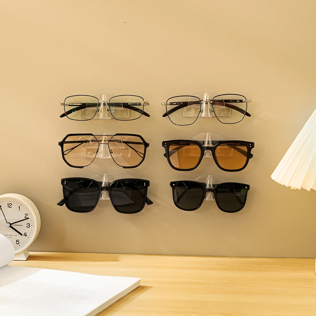 10/16/20/30/40pcs Fashionable Convenient Eyeglasses Storage Holder, Wall Mounted Glasses Storage Tool, Glasses Display Rack