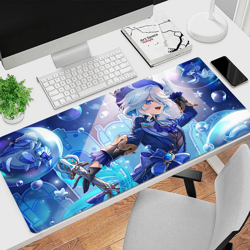 Furina Mousepad Mouse Pad Laptop Gaming Accessories Mousepad Pretty Genshin Impact Large Desk Mat Computer Gamer PC Keyboard Rug