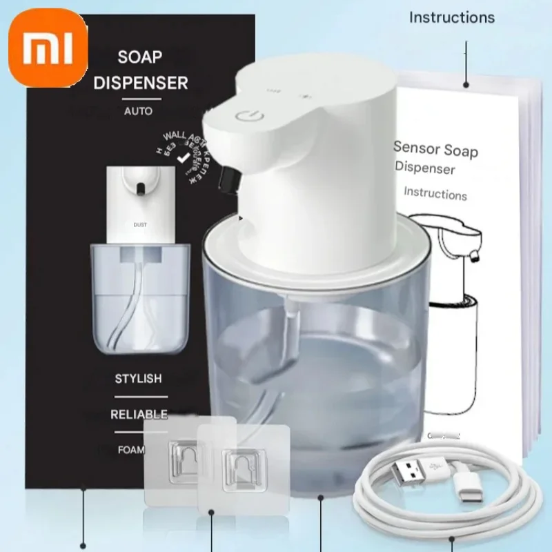 Xiaomi المحمولة التلقائي رغوة/جل موزع الصابون 4 التروس مستشعر الأشعة تحت الحمراء 400 مللي رغوة موزع الصابون IPX5 للحمام المنزلي