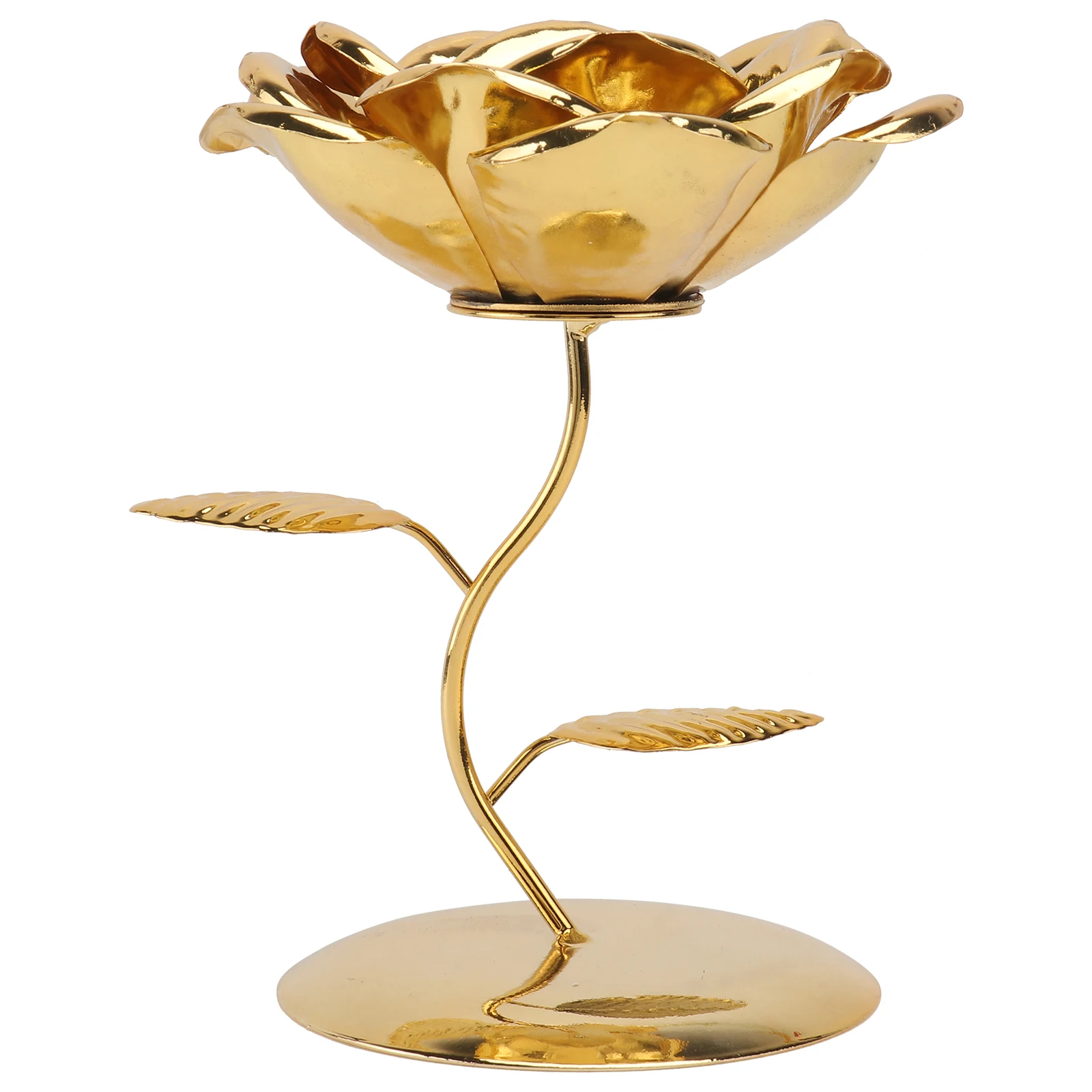 

1pc Iron Rose Creative Desktop Adornment Candlestick Decor Wrought Material Classic Design Home Decor Candlelight Elegant Votiv