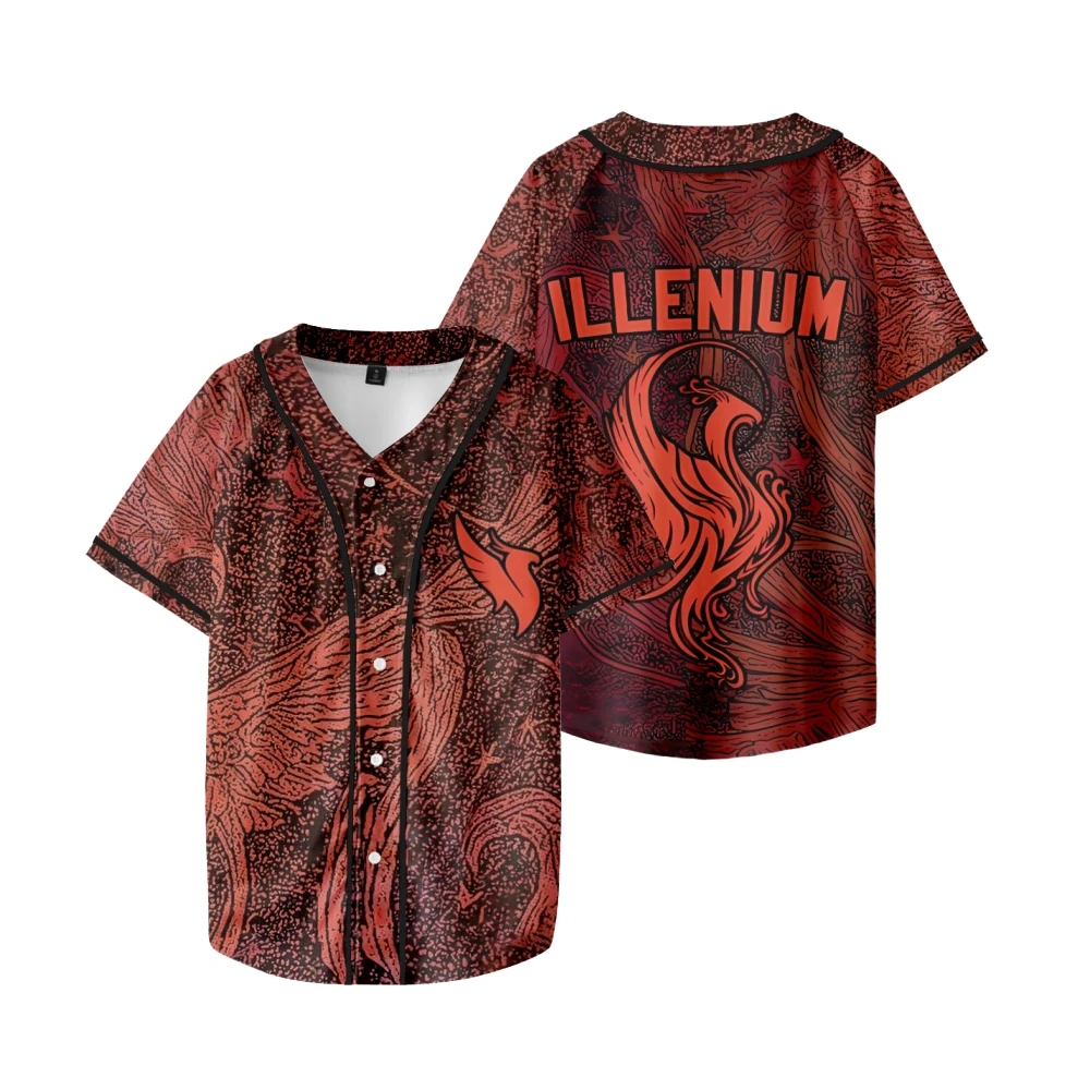 

ILLENIUM Concert Site Streetwear Harajuku Thin button Baseball uniform Baseball Jersey Men/Women customizable