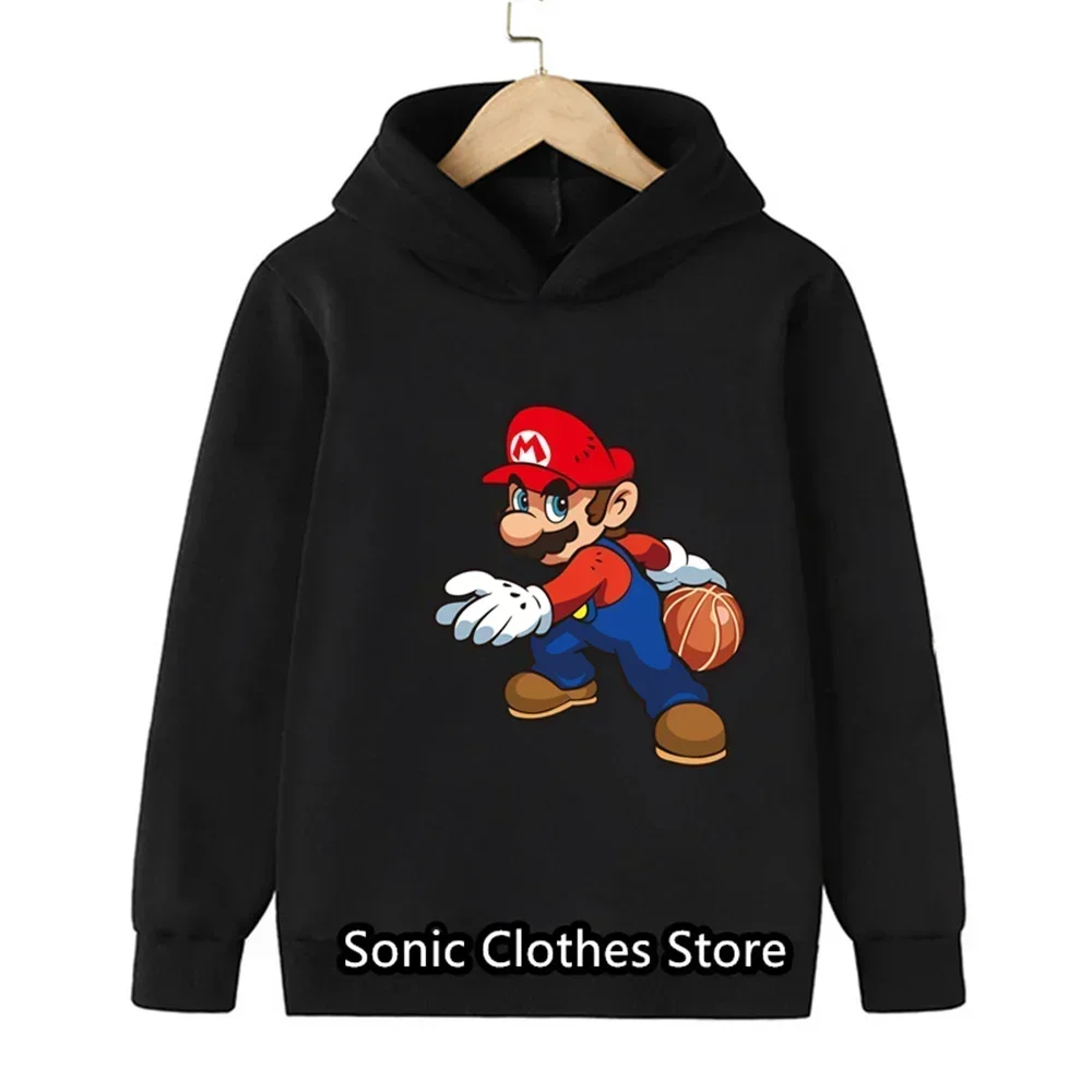 Cartoon Game Graphic Hoodie Boys Girls Sonic Hoodies 3-14 Years Children One Piece Long Sleeve Goku Sweatshirt Pokemon Tops