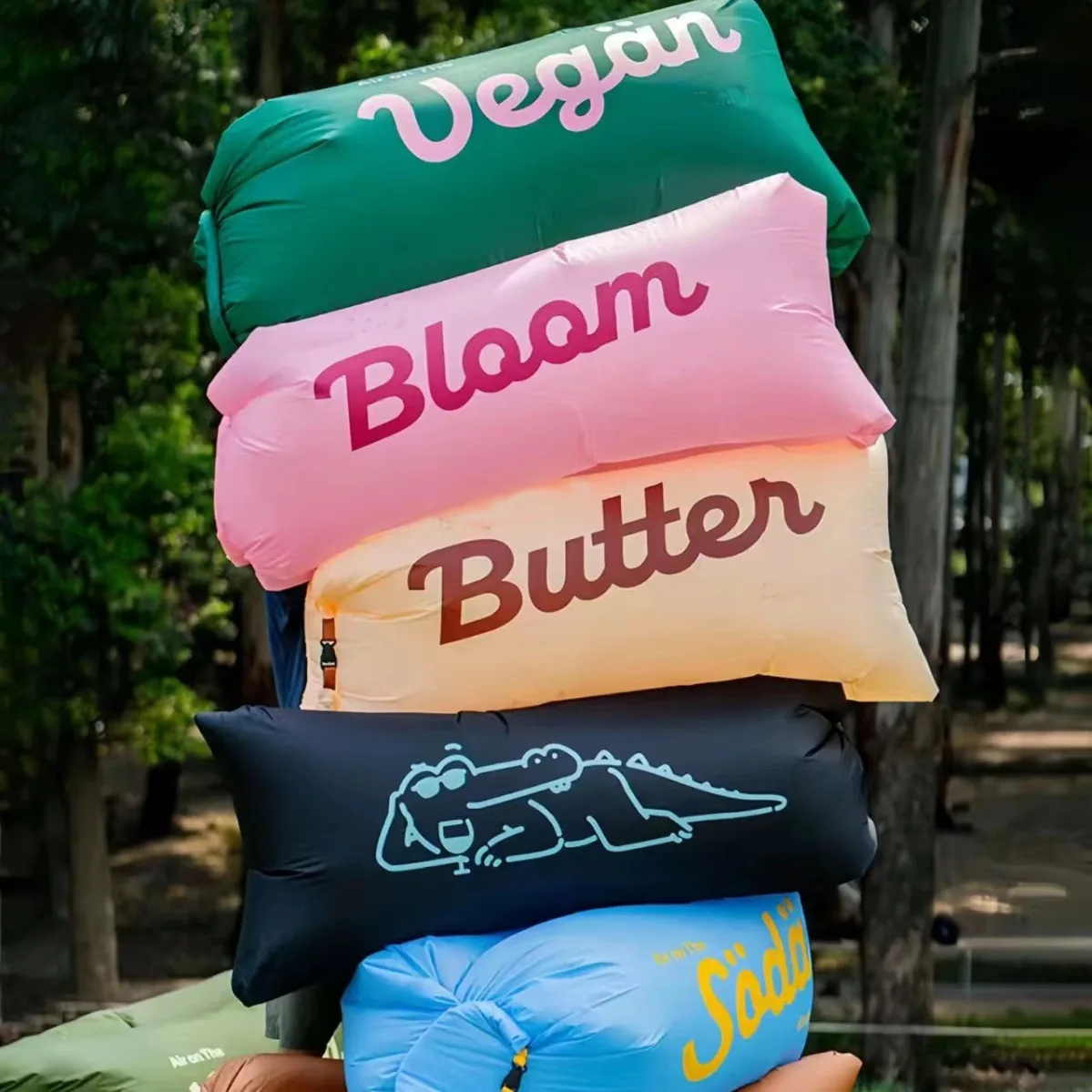 

Outdoor Lazy Inflatable Sofa Camping Mat Portable Camping Hiking Sleeping Bag Foldable Air Bed