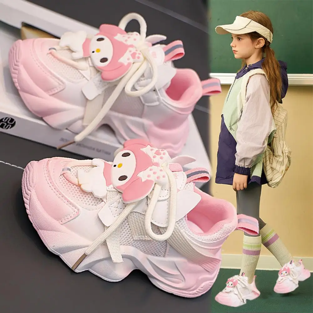 

Sanrio My Melody Girls Casual Shoes New Website Breathable Sports Shoes Cute Cartoon Dad's Shoes Comfortable Anti-Slip Sneakers