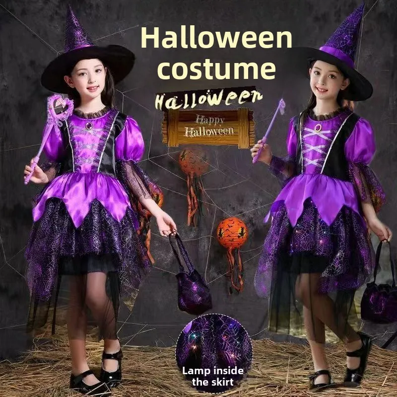 أزياء Princ Witch للفتيات Dr up loween الزي التقليدي الصيني مرحلة الأداء الملابس النسائية ربيع 2024