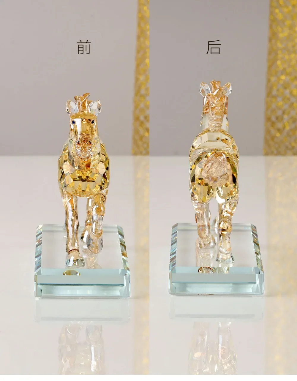 Crystal zodiac horse car ornament center console decoration high-end car perfume 2026 new car jewelry ornament