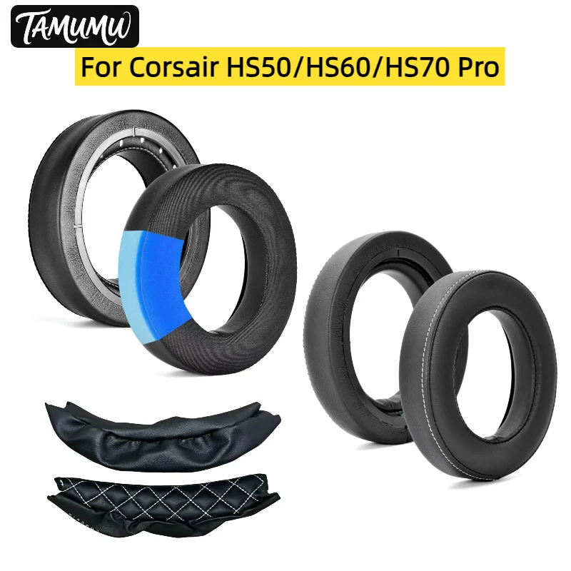 

Replacement Headband for Corsair HS50/HS60/HS70 Pro Heaphones PU and Soft Memory Foam Top Headband and Ear Pad Repairing Parts