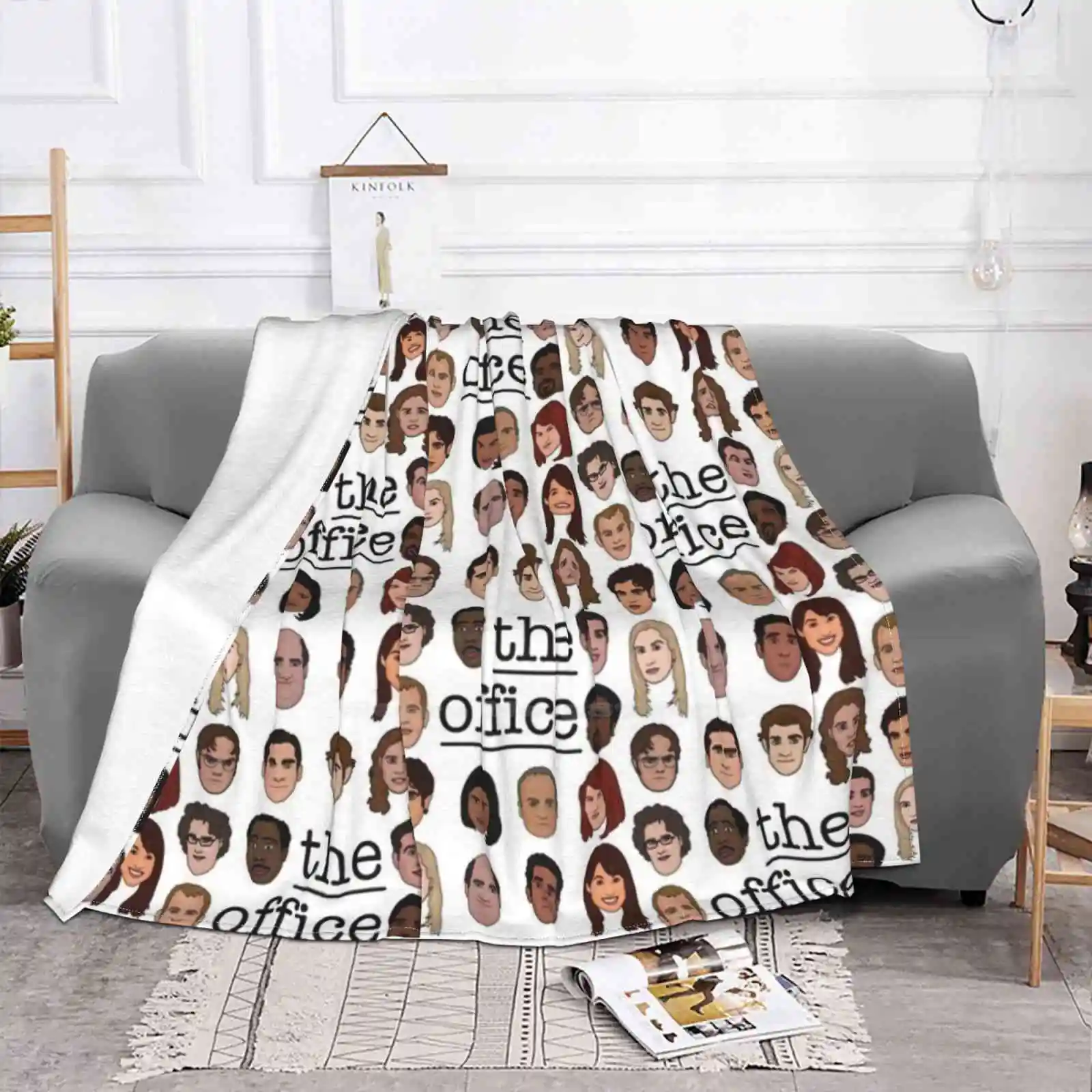 The Office Crew Hot Sale Printing High Qiality Warm Flannel Blanket The Office Cast Nbc Tv Michael Dwight Schrute Jim Halpert