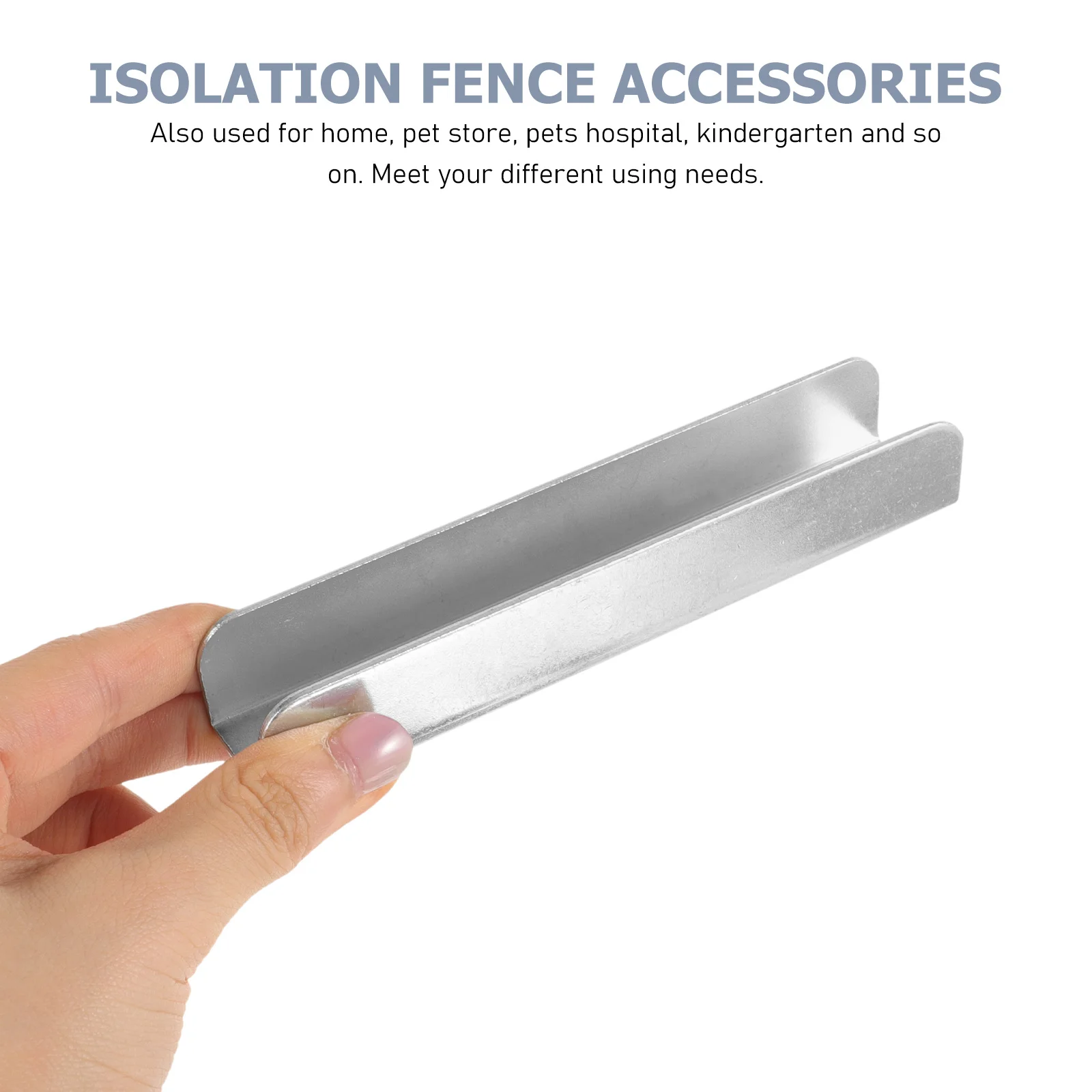 

2Pcs Fence Reinforcement Groove Sturdy Steel Baby Gates Groove Door Reinforcement Tools Pet Gate Safety Accessory