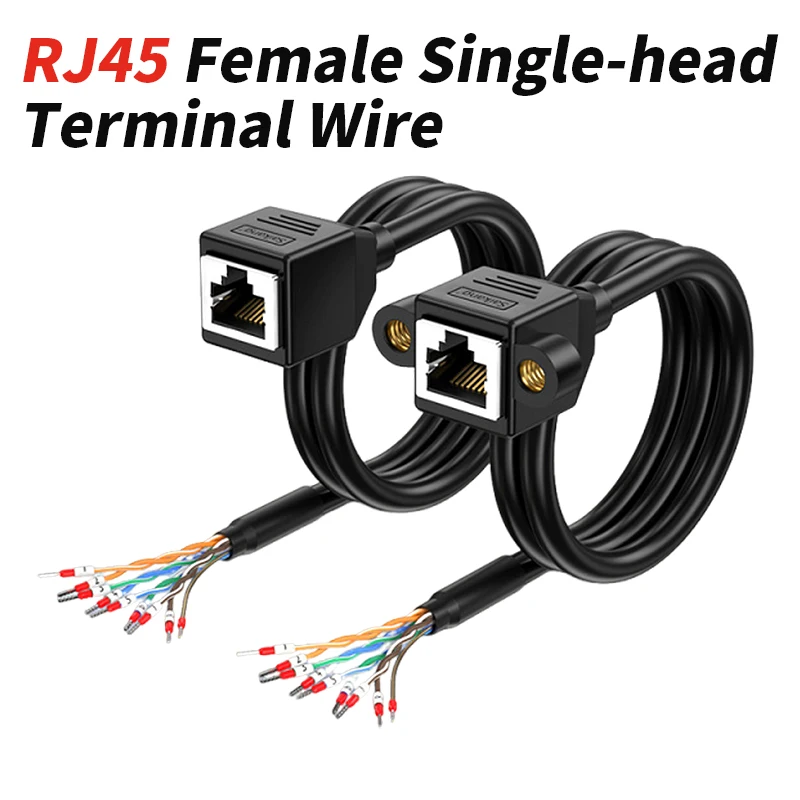 RJ45 8P8C Connection Cord Shielded Cable Copper No-solder Female Single-head Terminal Wire with Nut-fixed Digital Number Tube