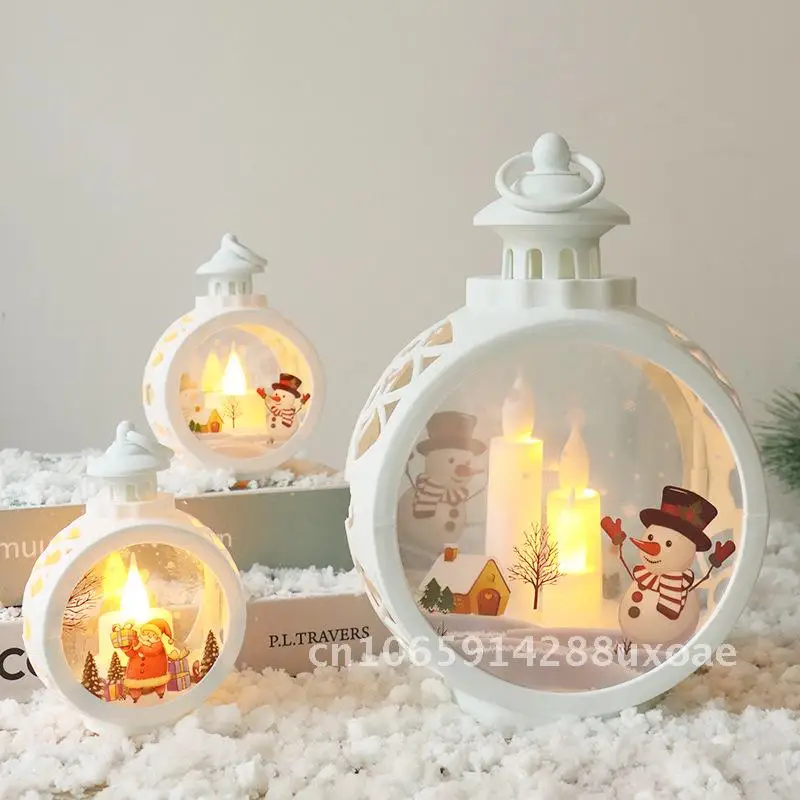 

Christmas decorations led candle lights round Christmas hanging lights portable lights new vintage window ornaments