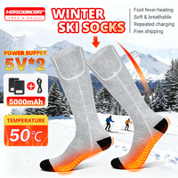 HEROBIKER Electric Heated Socks Battery 5000mah Powered Winter Heat Socks for Men Women Riding Camping Hiking Foot Warmer