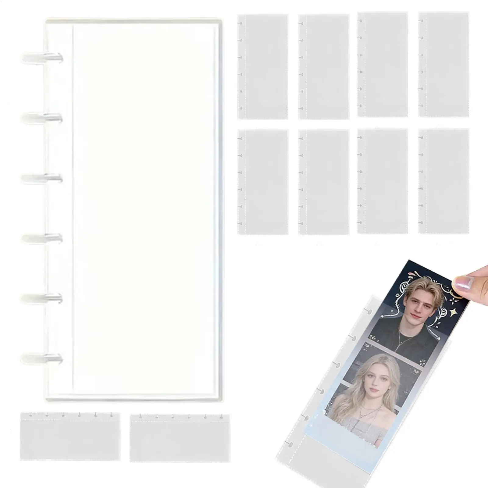 Photo Booth Album Clear Collectible Protective Scrapbook Photo Album Memory Book for Organization Memories Display Collection