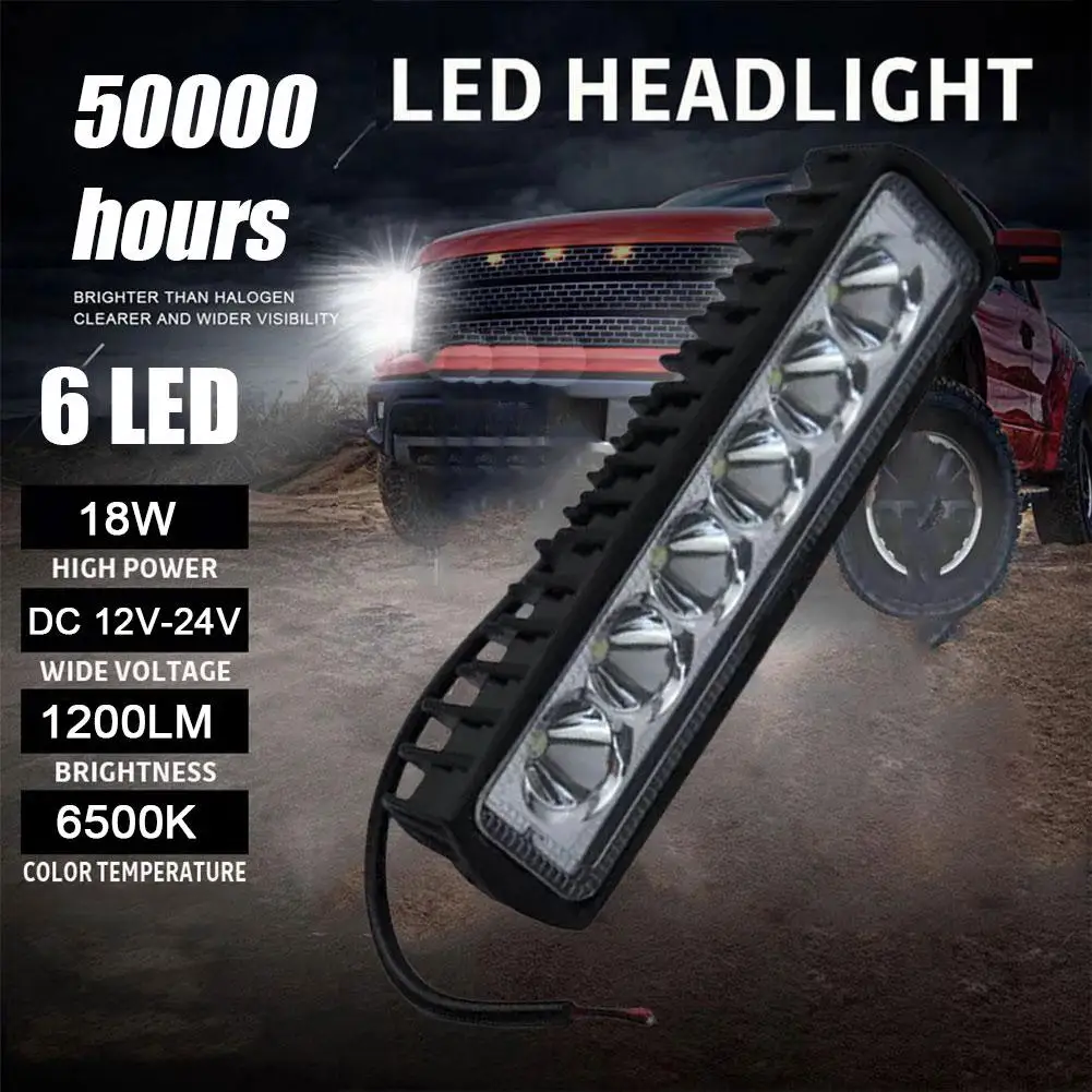 6inch 18W 6LED Work Light Bar Flood Spot Beam Offroad Driving Car Work Lamp Lights SUV LED Work Automotive J7S5