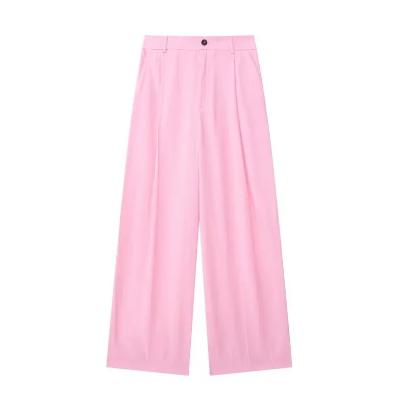 

High Waist Casual Versatile Women's Pants Wide Leg Long Trousers Summer 2024 Faion Ele Draped Sle 5427420