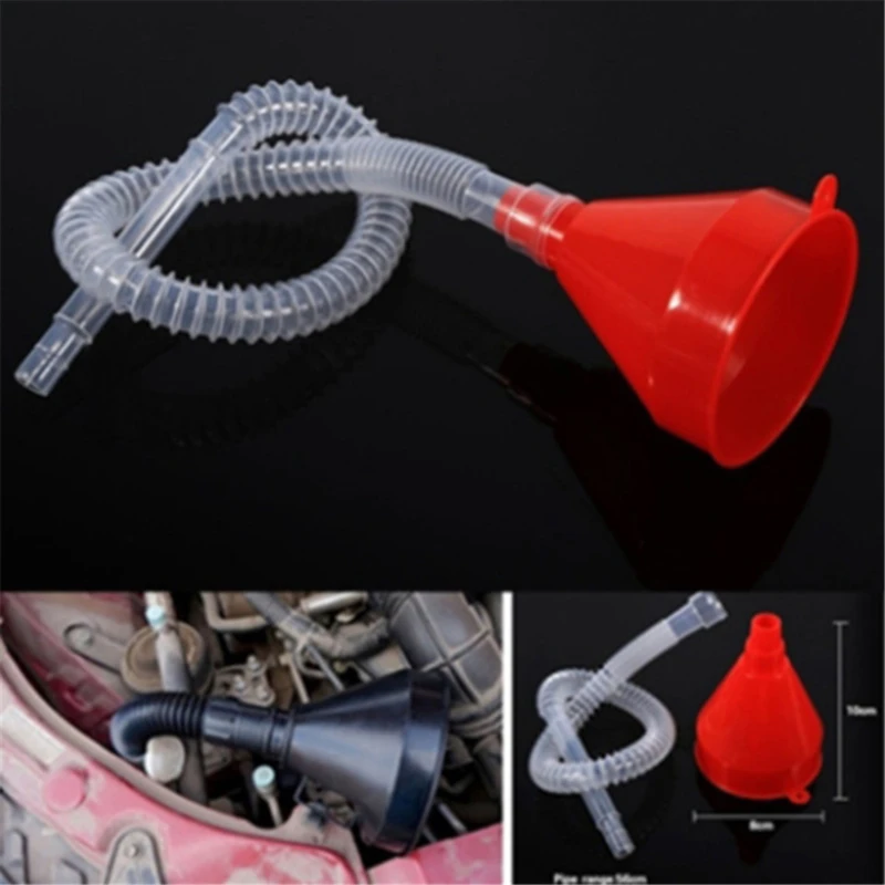 1Pc Car Refueling Funnel With Filter Strainer Gasoline Oil Fuel Filling Tools Motorcycle Oil Funnel Auto Accessories