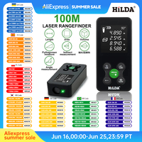 HILDA 50/100/120M Laser Rangefinder Red/Green Light Laser Distance Digital Tape Rechargeable and Measurable Angle Laser Measure