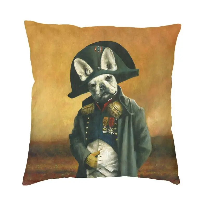 Frenchie Napoleon French Bulldog Cushion Cover 45x45cm Home Decor 3D Print Pet Dog Throw Pillow Case for Car Cozy Pillowslip