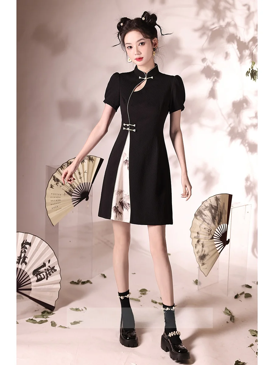 

Bla Young Girl ort Chinese Sle Daily Wear ort Sve Retro Sle Summer New Arrival Small Size Friendly