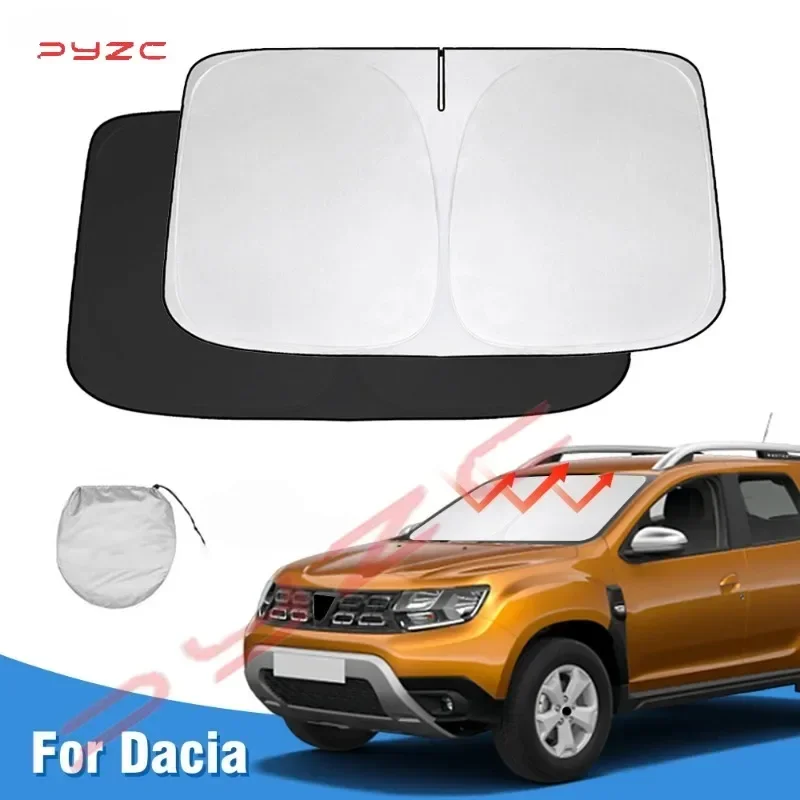 Parasol para parabrisas para Dacia Duster 2010-2021 2022 2023 2024, cubierta plegable para parasol de coche, protector de visera solar, bloquea los rayos UV