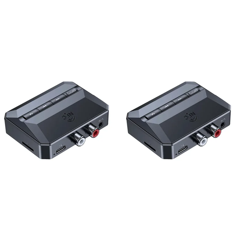 AS95-2X NFC مستقبل بلوتوث، محول بلوتوث 5.3 AUX للسيارة، جهاز استقبال الصوت اللاسلكي للمنزل ستيريو/مكبر الصوت/الموسيقى