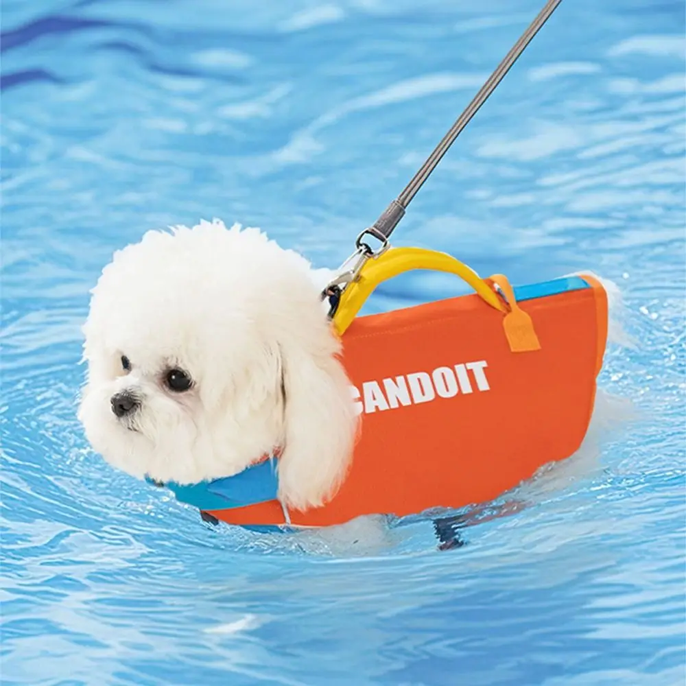 

Adjustable Pet Swimming Life Jacket Super Buoyancy Polyester Puppy Swimsuit Reflective Pet Clothes For Small Medium Dog