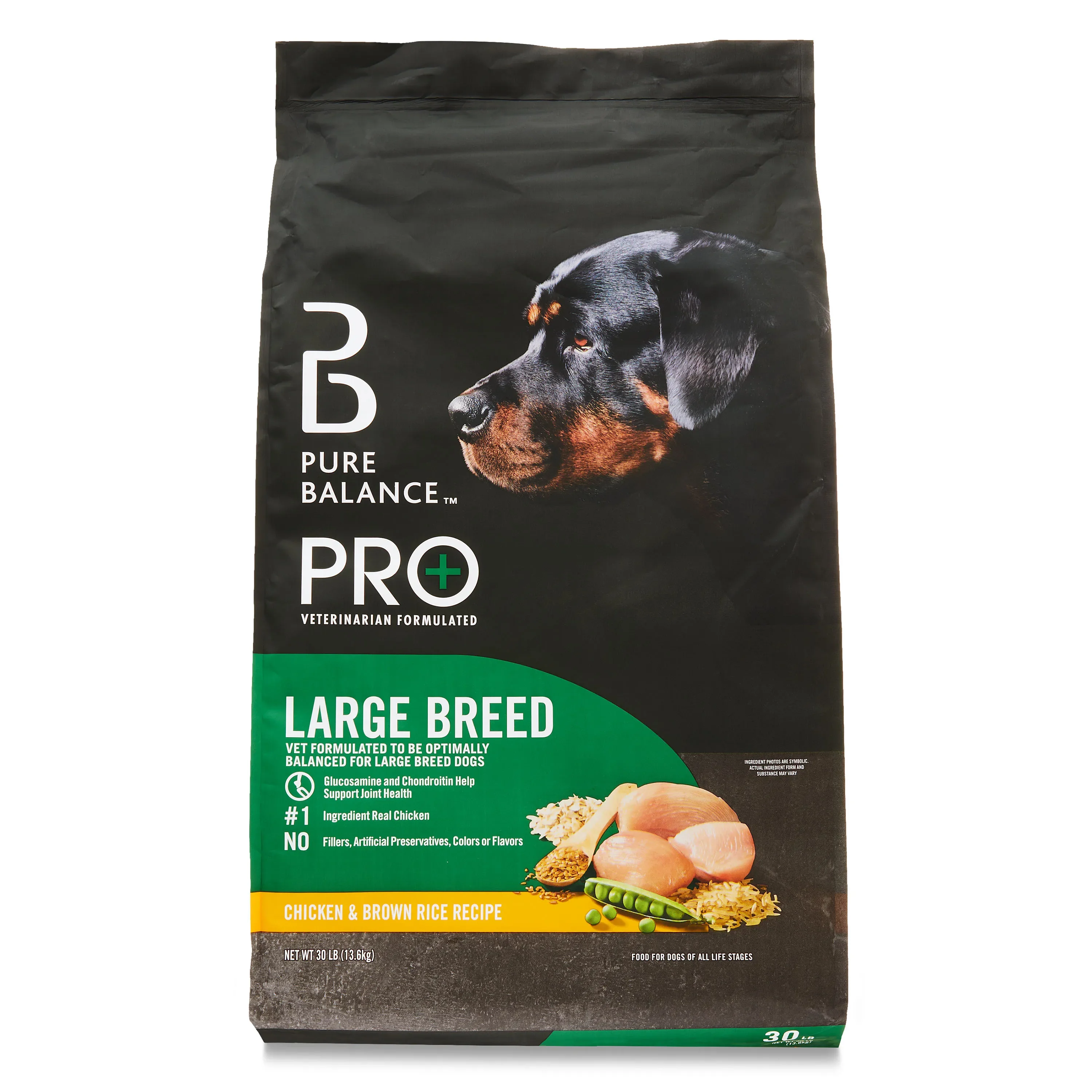 Pro Plus Large Breed Adult Dry Dog Food with Chicken and Brown Rice, 30 Pound Bag