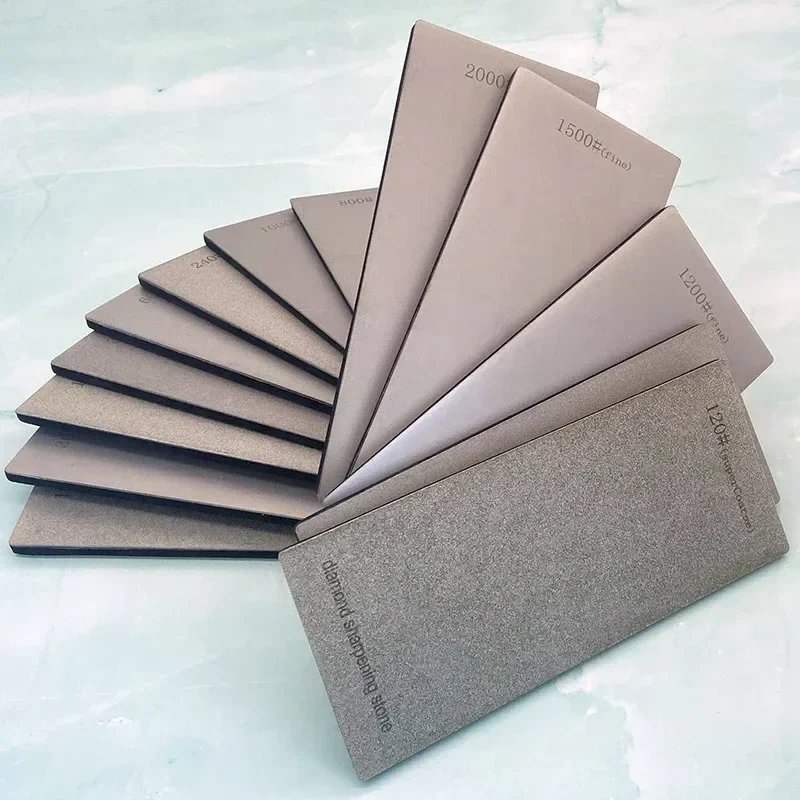 240/600/1500/3000 Grit Diamond Sharpening Stones Knife Sharpener Anti-skid Base Kitchen Knife Sharpening Tool Set Flake Plate