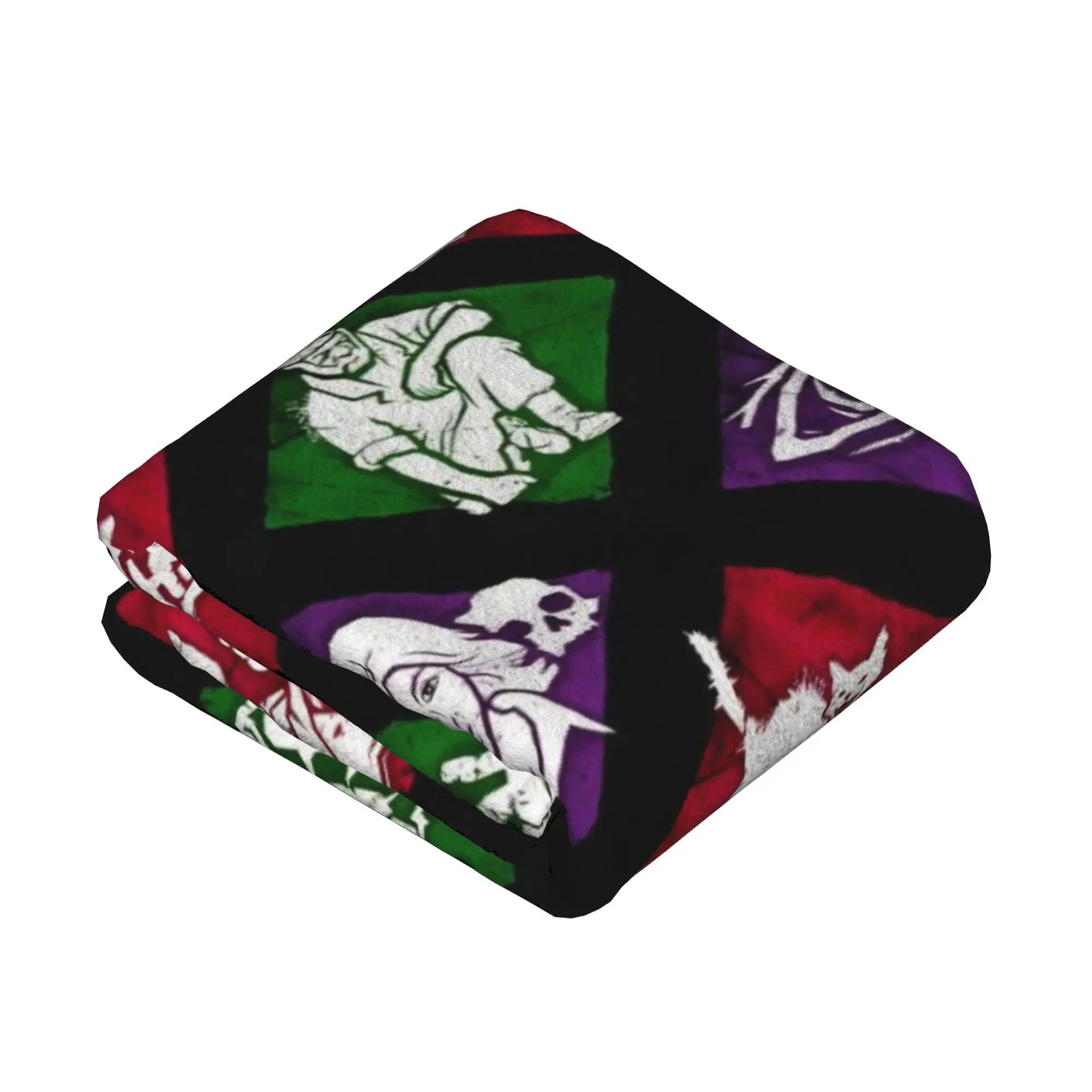 Deads by Daylights Horror Game Knitted Blanket  Flannel Throw Blanket Summer Air Conditioning Decor Ultra-Soft Warm Bedspread