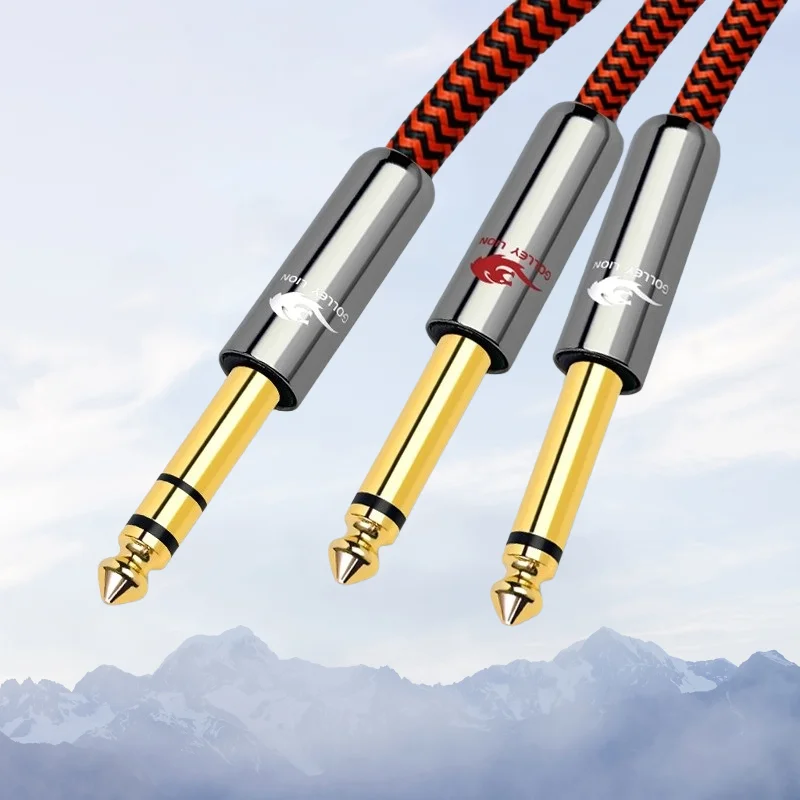 

Stereo 1/4 Inch TRS 6.35mm to Dual 1/4'' TS Mono Male Audio Cable for Amplifier Mixer Console Speaker OFC Shielded Y Cords