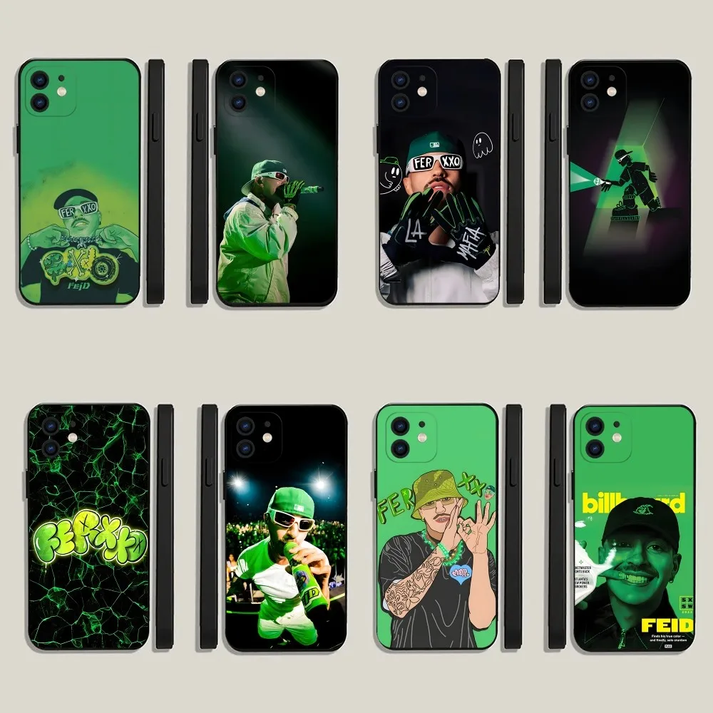 

Singer F-Feid Ferxxo SIXDO Phone Case For iPhone 15,14,13,12,11,Plus,Pro Max,XS,X,XR,SE,Mini,8,7 Soft Silicone Black Cover