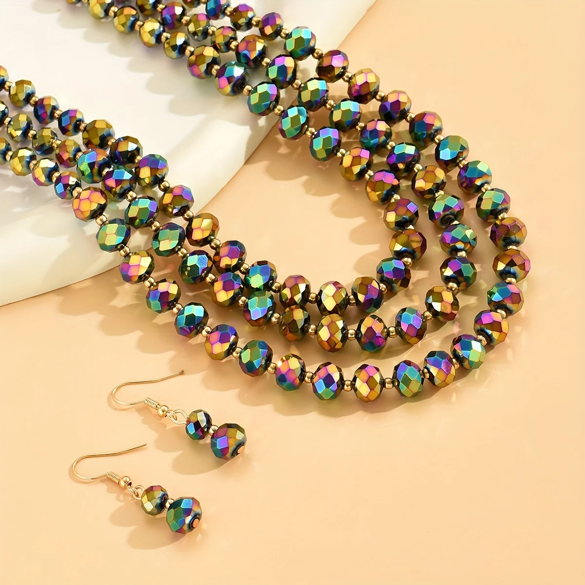 1 necklace +1 pair of earrings, Boho style jewelry set, fashion match, party date gift for girlfriend!